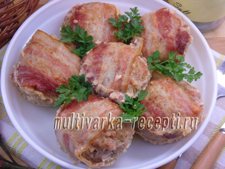 Котлеты в беконе в духовке, пошаговый рецепт с фото